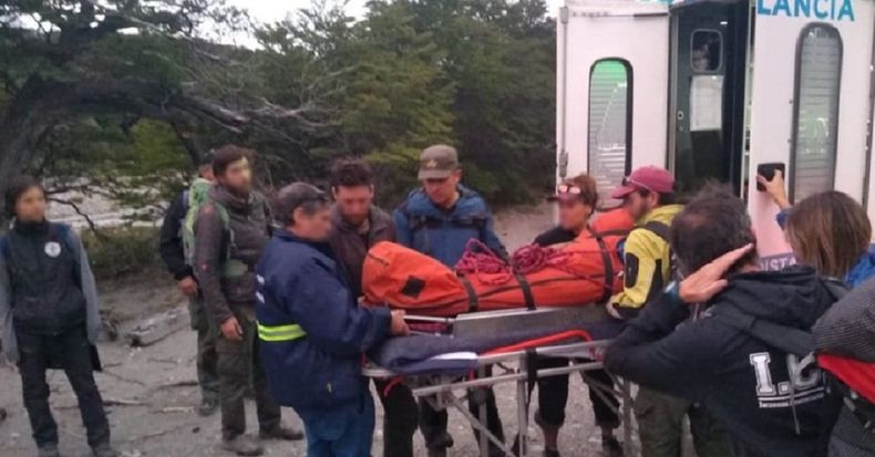 Parte del rescate a la turista uruguaya.