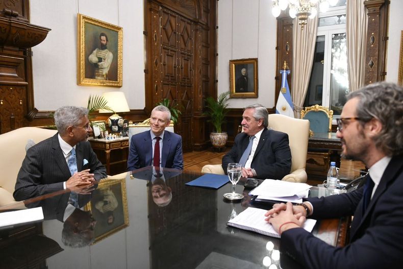 El presidente conversó con Subrahmanyam Jaishankar sobre los avances de la agenda bilateral.