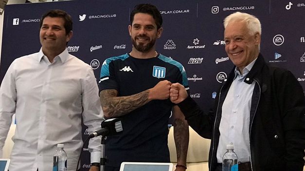 Gago junto a Rubén Capria y Víctor Blanco.