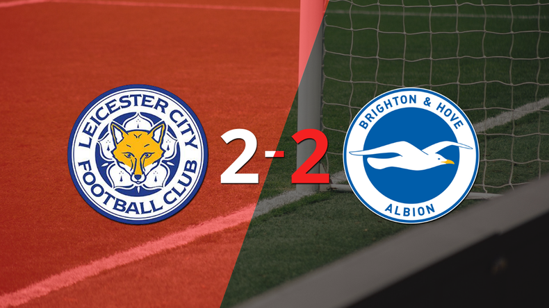 Empate a 2 entre Leicester City y Brighton and Hove