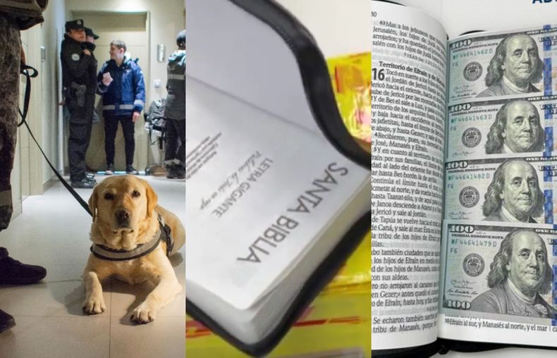 La AFIP incautó los dólares que iban desde el Aeropuerto de Ezeiza a EEUU camuflados en biblias.