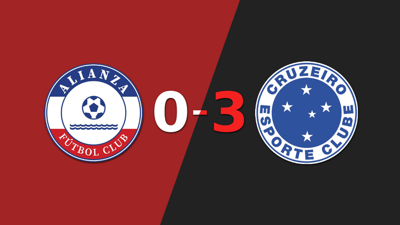 Cruzeiro no tuvo piedad y goleó 3 a 0 a Alianza FC