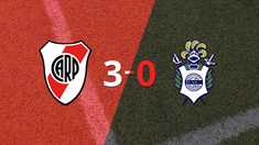 river plate liquido en su casa a gimnasia por 3 a 0