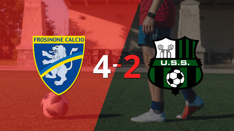 Andrea Pinamonti anotó dos goles, pero Sassuolo no pudo evitar la derrota frente a Frosinone