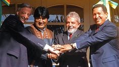 Néstor Kirchner, Evo Morales, Lula da Silva y Hugo Chávez en 2005.