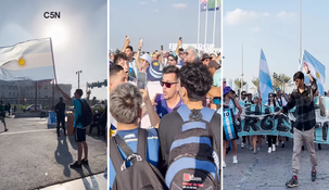 Mundial Qatar 2022: el emocionante banderazo de los hinchas argentinos