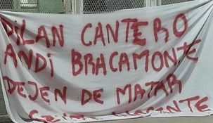 Colgaron una sábana con un mensaje intimidante en una escuela en Rosario.
