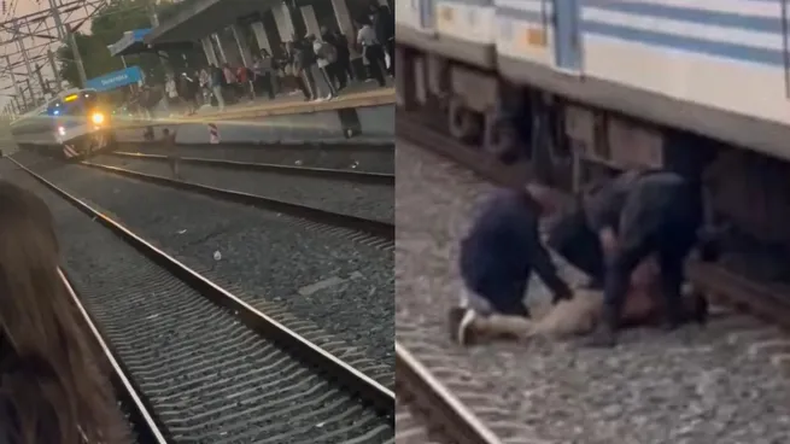 El hombre quiso escapar por debajo de los vagones.