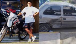 El exparticipante de GH quedó tendido en la vereda prodducto del impacto. El exparticipante de GH quedó tendido en la vereda prodducto del impacto.