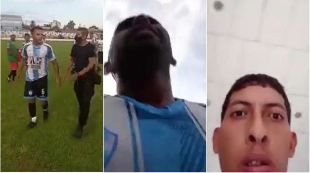 Algunos de los futbolistas de Gimnasia y Tiro de Orán involucrados en el hecho.