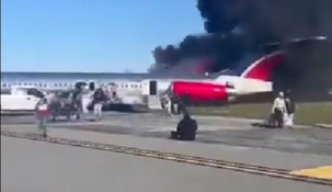 La aeronave chocó su tren de aterrizaje y se incendió con el saldo de 3 heridos leves.
