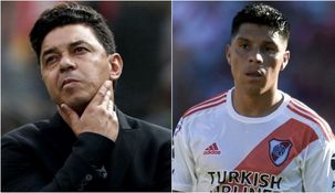 El Muñeco y Enzo Pérez tuvieron un cruce en Sarandí.