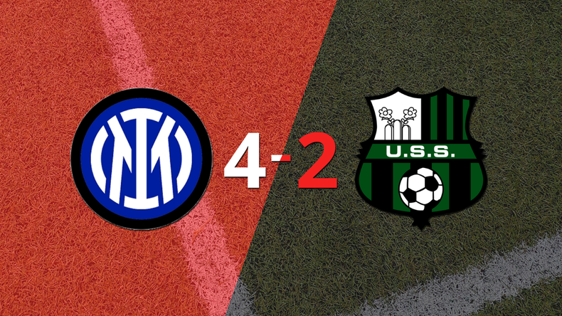 Romelu Lukaku anota doblete en la victoria por 4 a 2 de Inter sobre Sassuolo