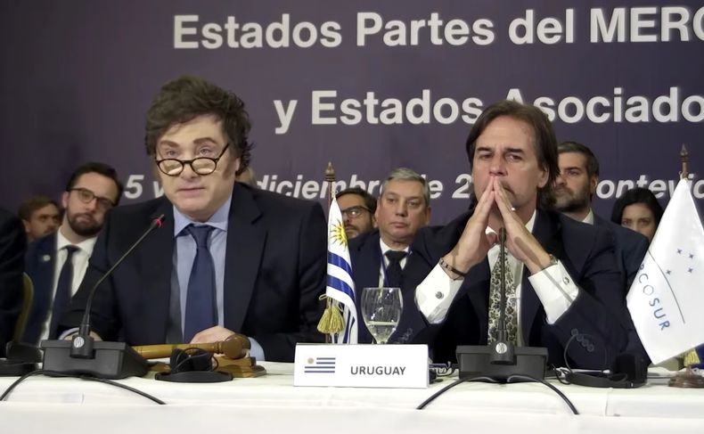 Javier Milei y Luis Lacalle Pou.