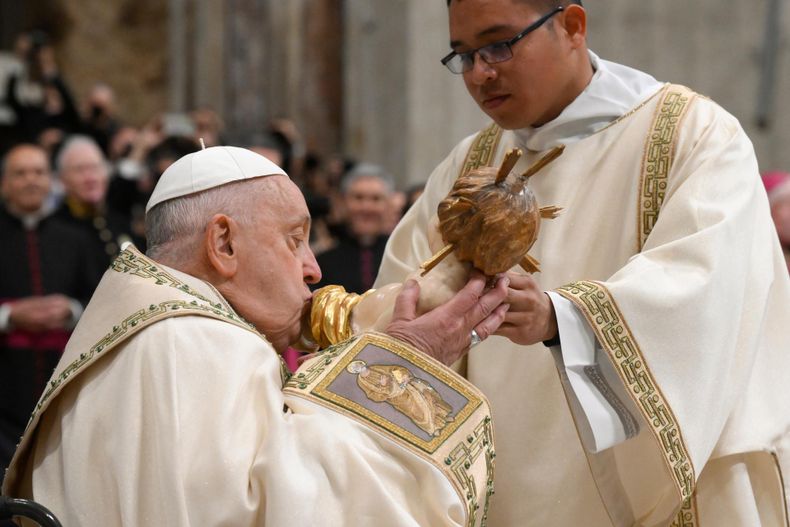 El papa Francisco durante el mensaje de Navidad.