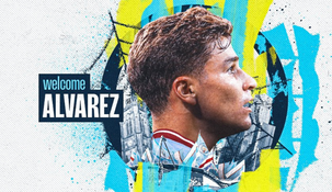La bienvenida a Julián Álvarez.