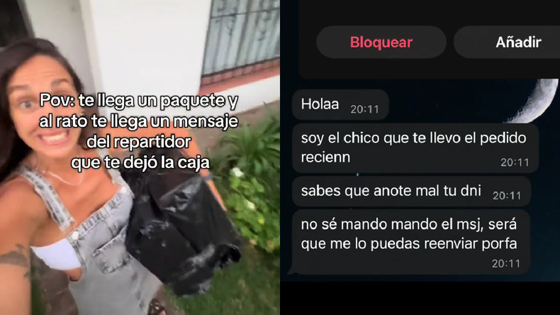 La joven compartió las capturas del chat con el repartidor en TikTok.