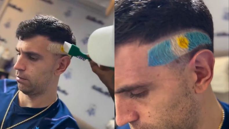 Así fue el proceso para el nuevo look de Dibu Martínez.
