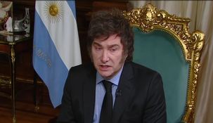Javier Milei durante la entrevista con Esteban Trebucq.
