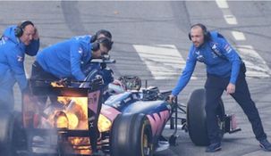 Así quedó el auto de Alpine.