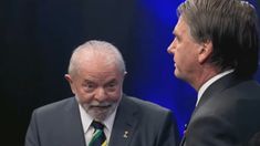 Lula y Bolsonaro en el último debate. Lula y Bolsonaro en el último debate.