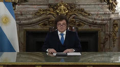Javier Milei en cadena nacional.&nbsp;