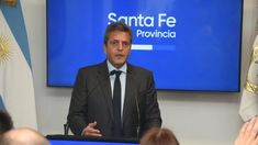 Sergio Massa dio una conferencia de prensa antes de partir al departamento Las Colonias.