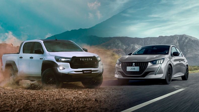 Toyota Hilux y Peugeot 208