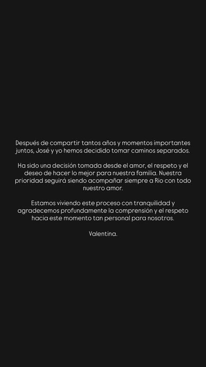 La historia que publicó Valentina Ferrer tras separarse de J Balvin. 