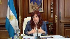 Cristina Kirchner desde su despacho en el Senado. Cristina Kirchner desde su despacho en el Senado.