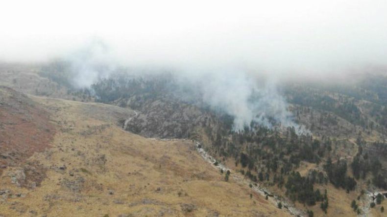 El incendio en el Cerro Uritorco
