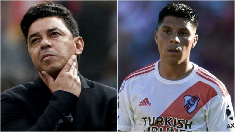 El Muñeco y Enzo Pérez tuvieron un cruce en Sarandí.