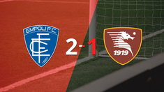 empoli logro una victoria de local por 2 a 1 frente a salernitana