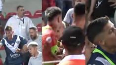 Los incidentes entre los jugadores, familiares e hinchas. Los incidentes entre los jugadores, familiares e hinchas.